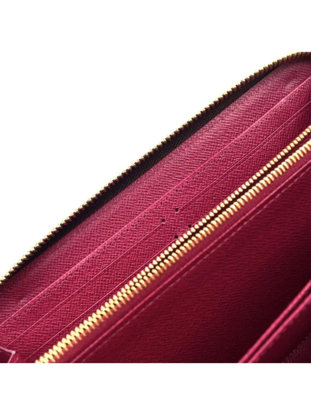Louis Vuitton Zippy Wallet Monogram Fuchsia Leather Pink Purple Brown Round Gold